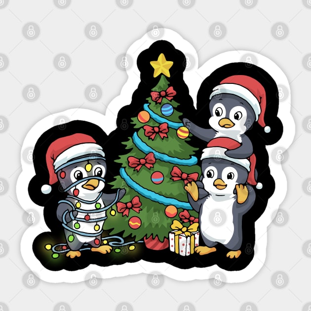 Christmas Penguin Gift Kids Christmas Tree Presents Penguin Sticker by PomegranatePower